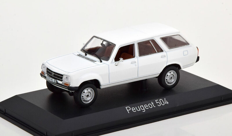 Norev 1:43 Peugeot 504 Break Dangel 1980 wit 