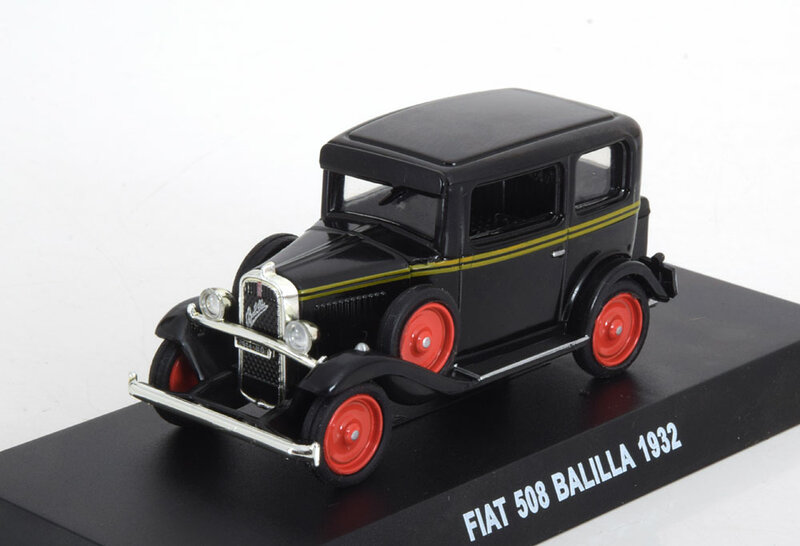 Atlas 1:43 Fiat 508 Balilla zwart in blister verpakking