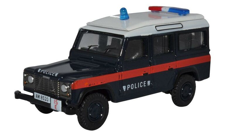 Oxford 1:76 Land Rover Defender LWB Station Wagon Hong Kong Politie