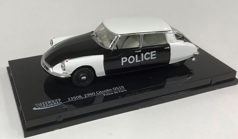 Vitesse 1:43 Citroen DS19 Police de Paris zwart wit