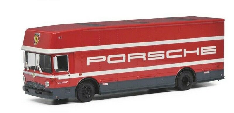 Schuco 1:64 Mercedes Benz O317 Renntransporter Porsche