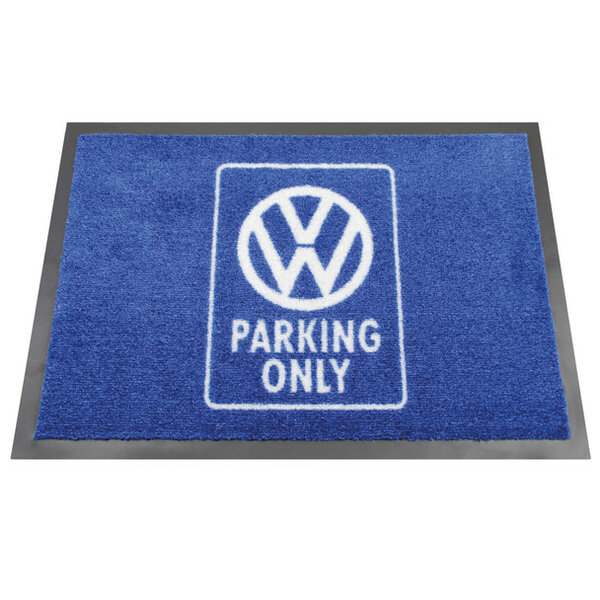 Volkswagen VW Doormat  Deurmat / PARKING ONLY/BLUE 70x50cm				