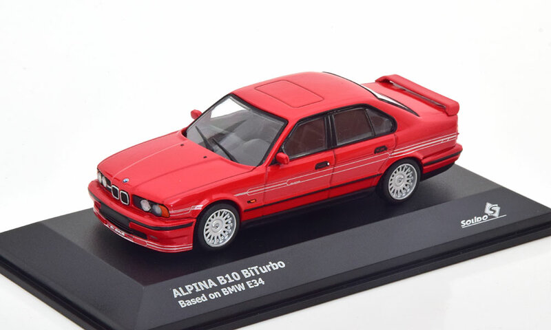 Solido 1:43 BMW Alpina B10 E34 BiTurbo Limousine rood