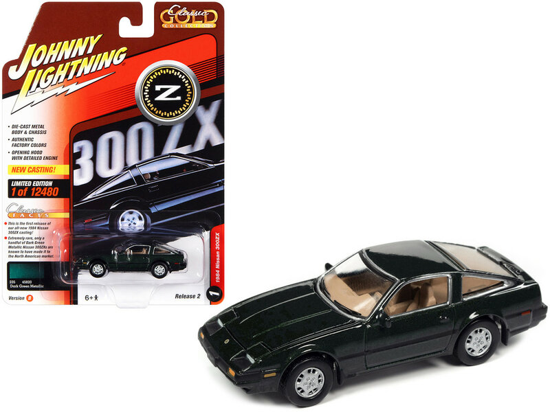 Johnny Lightning 1:64 Nissan 300 ZX, donkergroen metallic 1984