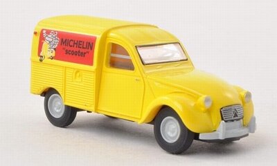 Brekina Citroen 2 CV Michelin Scooter geel