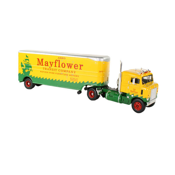 Iconic Replicas 1:43 Kenworht Series 500 Bulinose Tractor met loskoppelbaar Trailer Mayflower