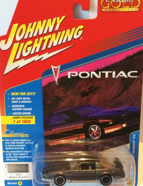 Johnny Lightning 1:64 Pontiac Trans Am Firebird T-A 1985 grijs