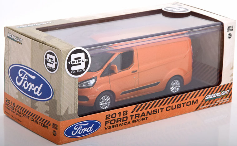 Greenlight 1:43 Ford Transit Custom V362 MCA 2018 oranje 