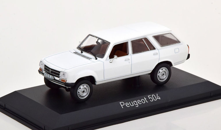 Norev 1:43 Peugeot 504 Break Dangel 1980 wit 