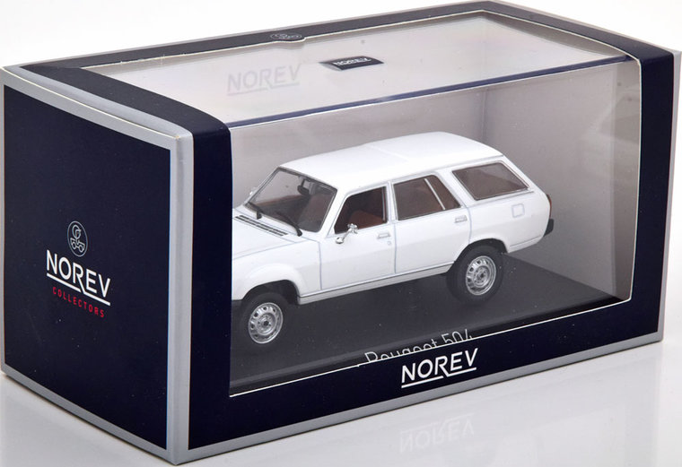 Norev 1:43 Peugeot 504 Break Dangel 1980 wit 