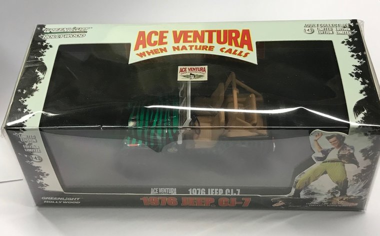 Greenlight 1:43 Jeep CJ - 7 &quot;Ace Ventura: When Nature Calls 1995&quot;groen zwart