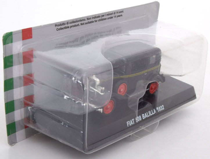 Atlas 1:43 Fiat 508 Balilla zwart in blister verpakking