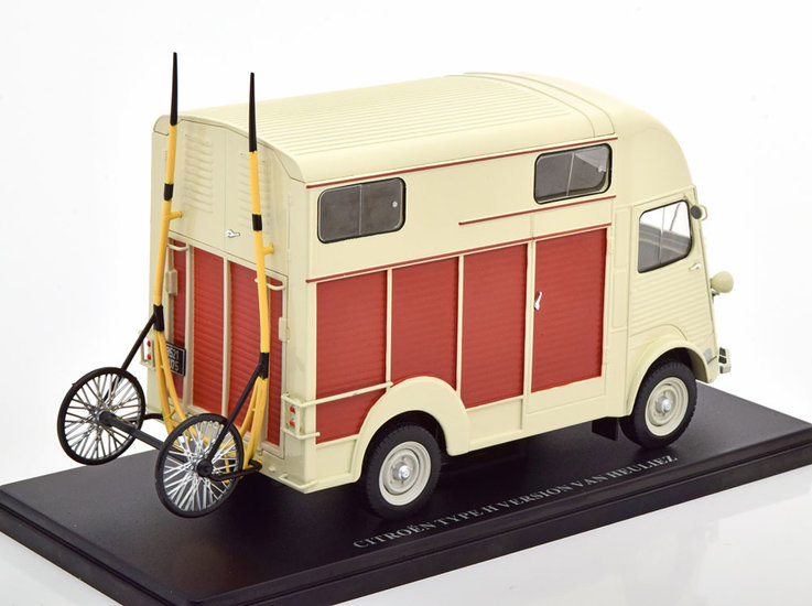 Atlas 1:24 Citroen Type H Van Heuliez Pferde Transporter creme bruin in blisterverpakking