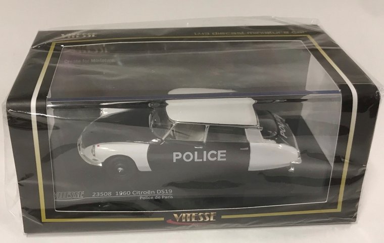 Vitesse 1:43 Citroen DS19 Police de Paris zwart wit