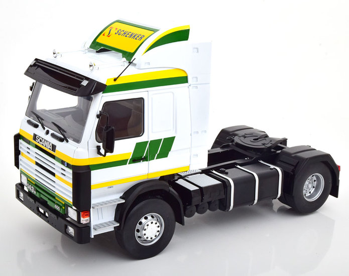 MCG 1:18 Scania 143 Topline Schenker 1987 wit groen geel