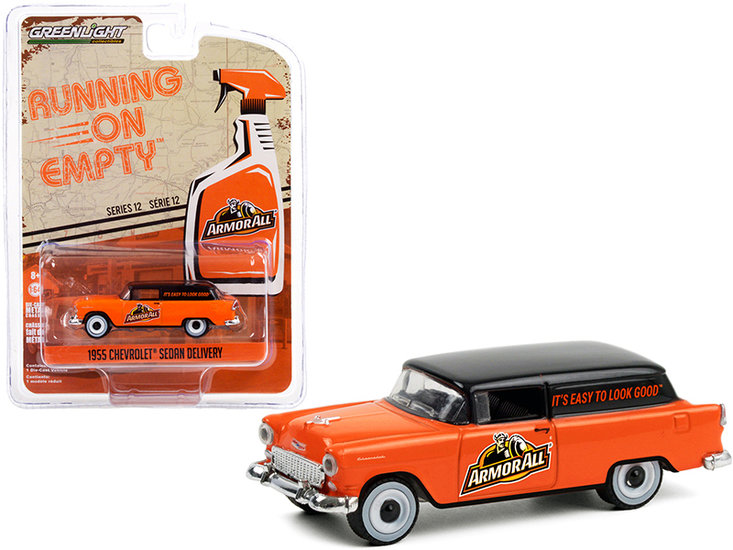 Greenlight 1:64 Chevrolet Sedan Delivery Armor All 1955 &quot;Running on Empty series 12&quot; oranje zwart