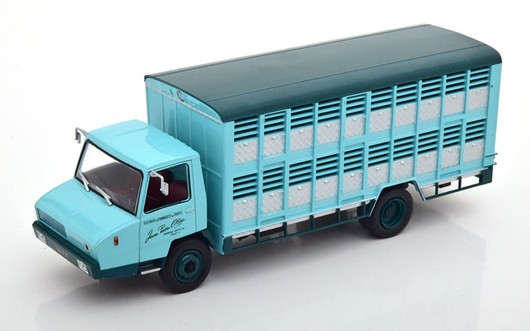 Atlas 1:43 Berliet Stradaie 10 Vieh- Transport 1966 turkoois in blisterverpakking