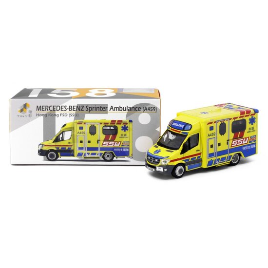 Tiny Toys 1:76 Mercedes Benz Sprinter  FL ( A459) Hong Kong FSD Ambulance SSU No 158