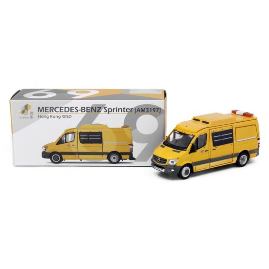 Tiny Toys1:76 Mercedes Benz Sprinter  FL  (AM3197) Hong Kong WSD geel no 69