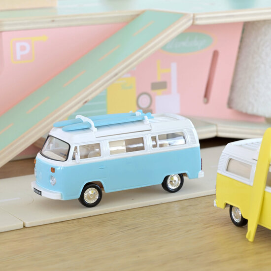 Norev 1:43 Volkswagen Combi T2b Camper Van 1973 Light Blue Jet-car