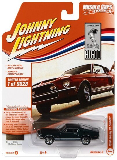 Johnny Lightning 1:64 Shelby GT500 KR Highland green with Roker Stripes