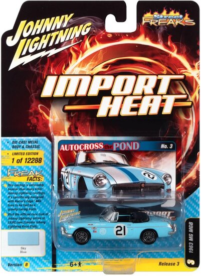 Johnny Lightning 1:64 MGB no 21 1963 Import Heat sky blue 