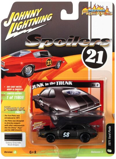 Johnny Lightning 1:64 Ford Pinto 1971 ( Soilers 21) Galaxy grijs metallic no 58 