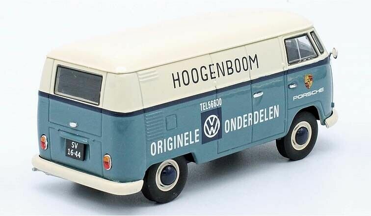 Schuco 1:43 Volkswagen T1 Hoogenboom &quot;Originele Volkswagen Onderdelen&quot; blauw wit