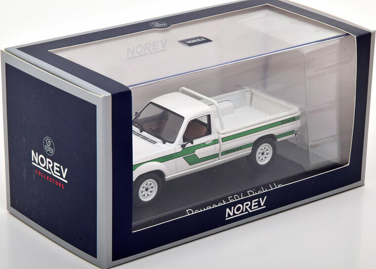 Norev 1:43 Peugeot 504 Pick Up 4x4 Dangel 1985 wit.