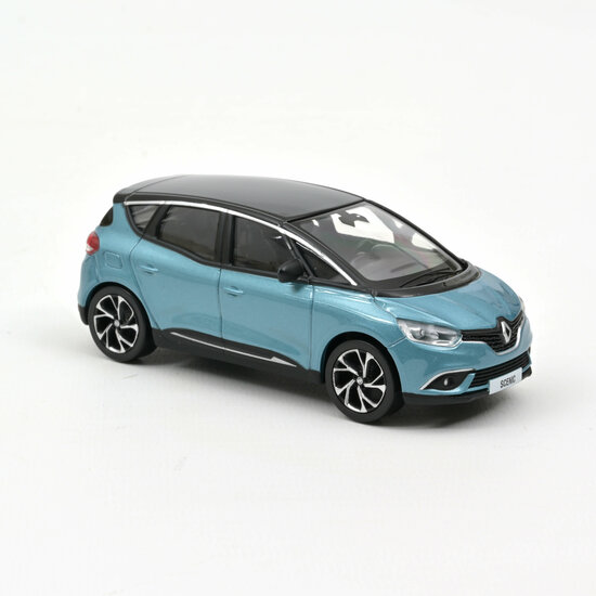 Norev 1:43 Renault Sc&eacute;nic 2016 Celeste Blue &amp; Black, in vitrine