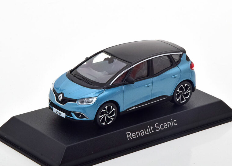 Norev 1:43 Renault Sc&eacute;nic 2016 Celeste Blue &amp; Black, in vitrine