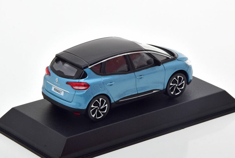 Norev 1:43 Renault Sc&eacute;nic 2016 Celeste Blue &amp; Black, in vitrine