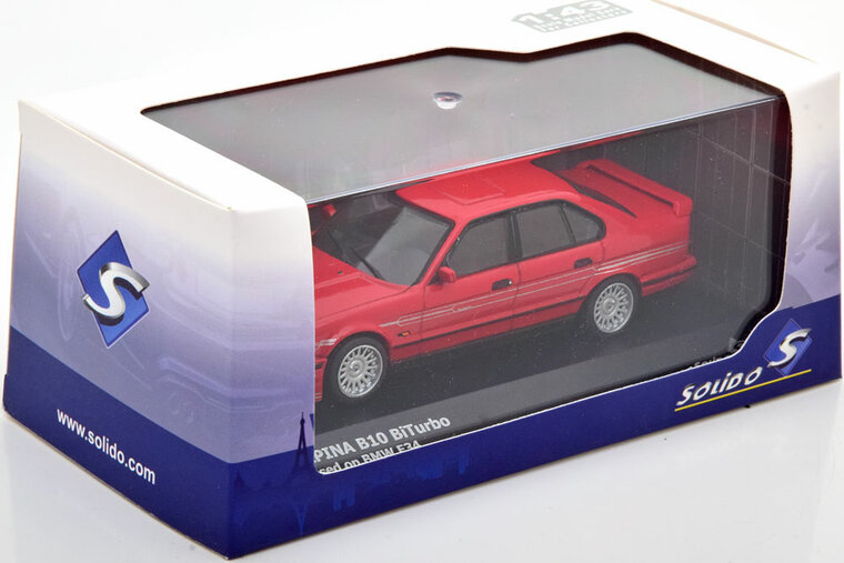 Solido 1:43 BMW Alpina B10 E34 BiTurbo Limousine rood