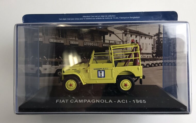 Atlas 1:43 Fiat Campagnola ACI 1965 Takelwagen - Wrecker Road Service geel