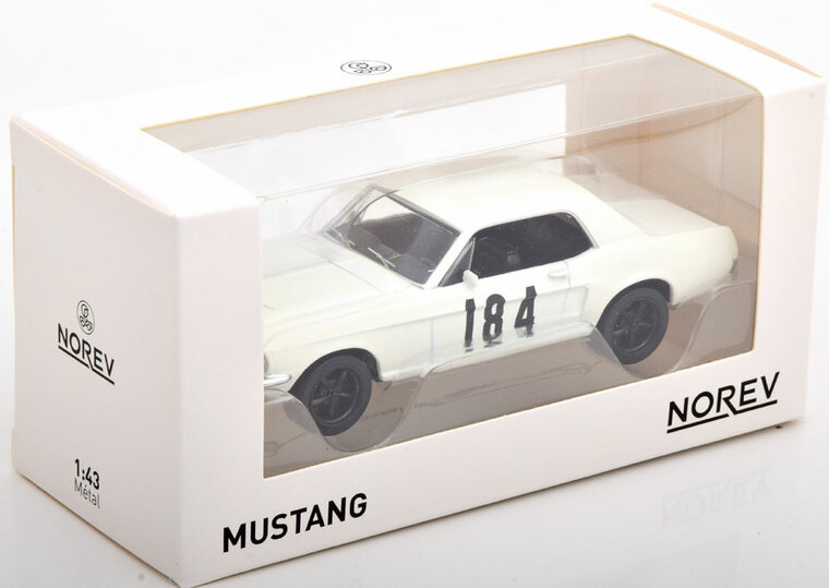 Norev 1:43 Ford Mustang coupe 1968 White no 84 Jet-car, in blisterverpakking