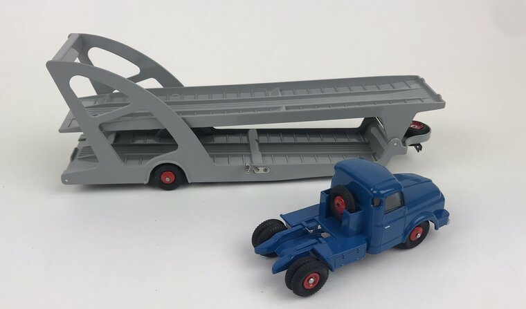 Norev 1:55 Will&egrave;me Tractor &amp; Trailer Car Carrier, blauw grijs, Norev Classic