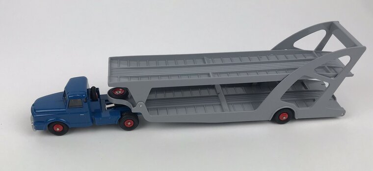 Norev 1:55 Will&egrave;me Tractor &amp; Trailer Car Carrier, blauw grijs, Norev Classic