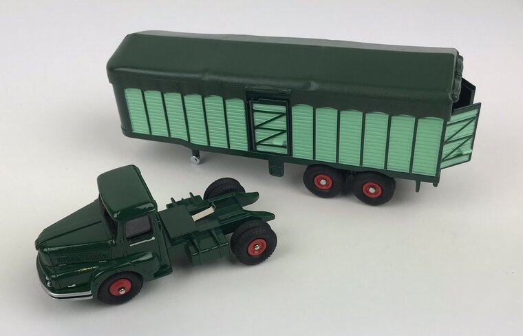 Norev 1:55 Unic Tracteur &amp; Remorque, donkergroen/ groen, Norev Classic