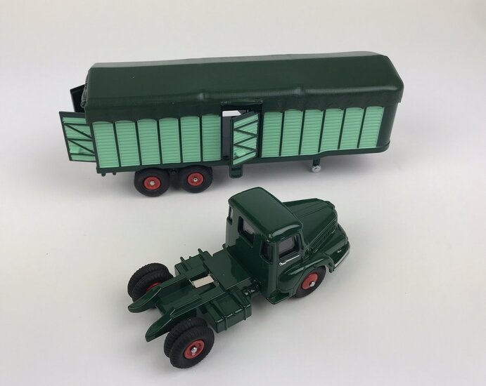 Norev 1:55 Unic Tracteur &amp; Remorque, donkergroen/ groen, Norev Classic