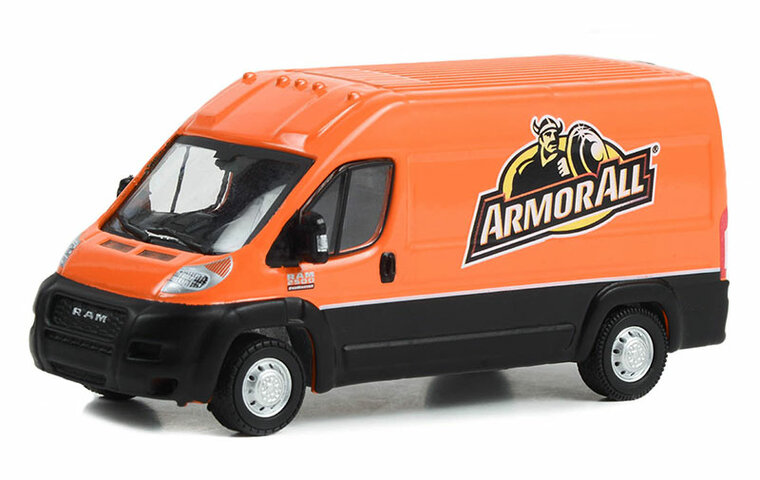 Greenlight 1:64 Ram ProMaster 2500 Cargo High roof 2019 oranje, Armor All - Route Runners Series 5