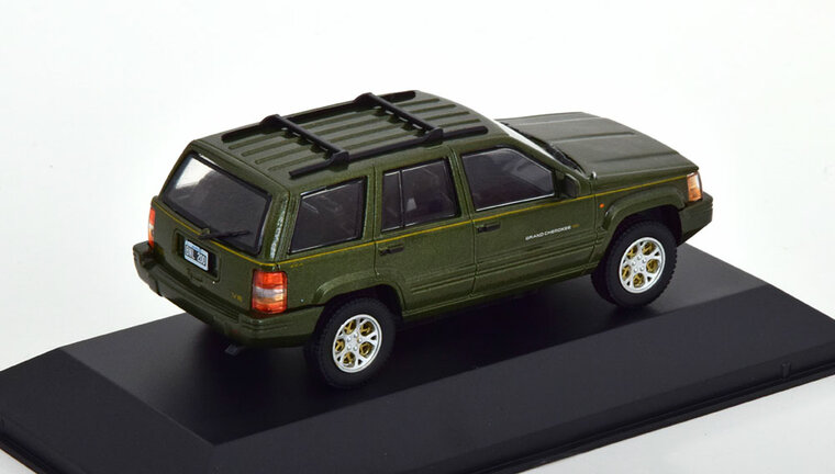 Atlas 1:43 Jeep Grand Cherokee 1997 LTD verde metallic in blisterverpakking