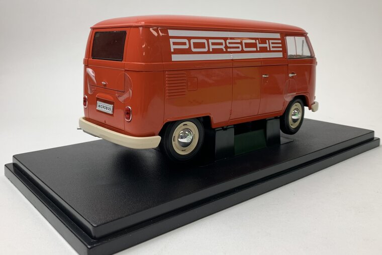 Welly 1:18 Volkswagen T1 bus &quot;Porsche&quot; rood