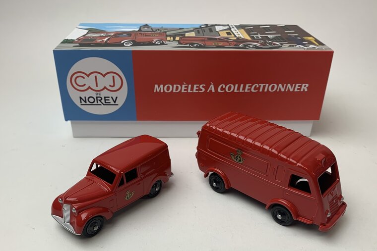 Norev CIJ 1:43 Renault 1000kgs en Renault Dauphinoise Belgian Post, set 2 autos