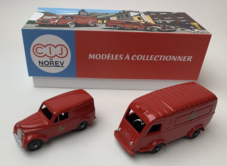 Norev CIJ 1:43 Renault 1000kgs en Renault Dauphinoise Belgian Post, set 2 autos