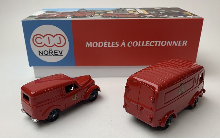 Norev CIJ 1:43 Renault 1000kgs en Renault Dauphinoise Belgian Post, set 2 autos