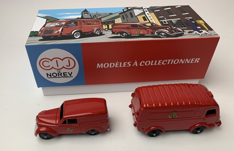 Norev CIJ 1:43 Renault 1000kgs en Renault Dauphinoise Belgian Post, set 2 autos