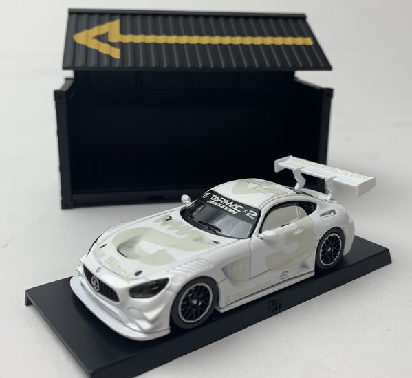 Tarmac 1:64 Mercedes Benz AMG GT3 no3 boxset incl. 4 modelautos, 6x Container, 3 figuren en accessoires Me X Like black special edition