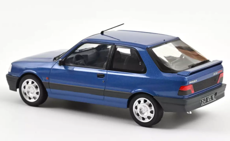 Norev 1:18 Peugeot 309 GTi 16 1991 Miami blue - pre productie. Levering november