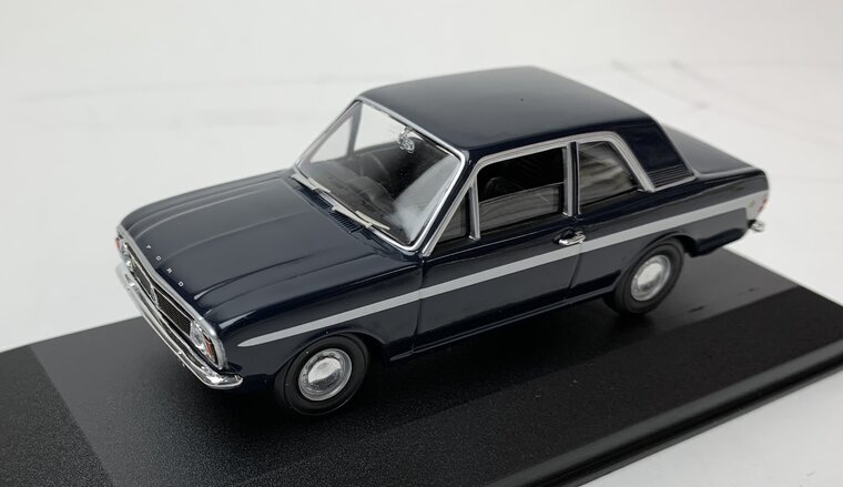 Vanguards 1:43 Ford Lotus Cortina MkII Twin Cam donkerblauw zilver RHD, Limited edition