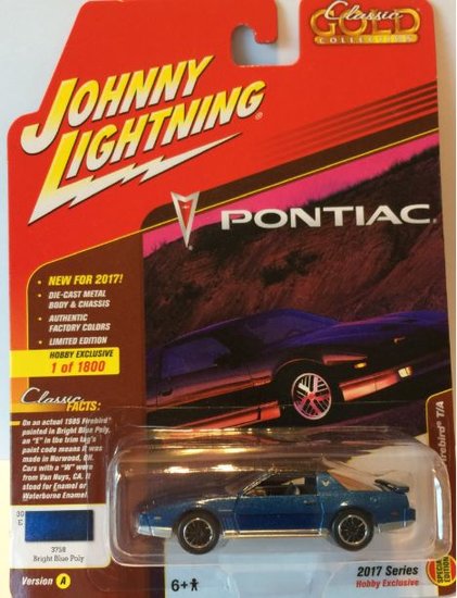 Johnny Lightning 1:64 Pontiac Trans Am Firebird T/A 1985 blauw